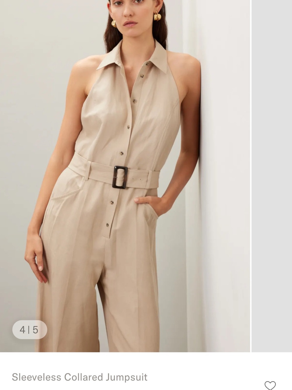 Club Monaco Sleeveless Collared Jumpsuit